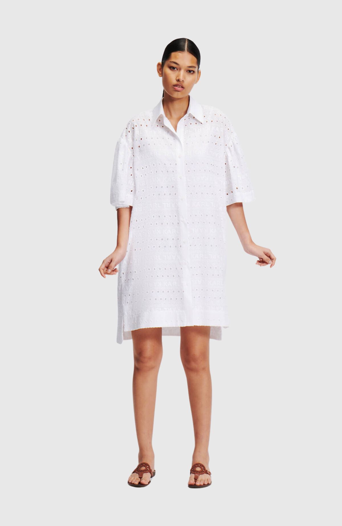 Sslv Embroidery Shirt Dress