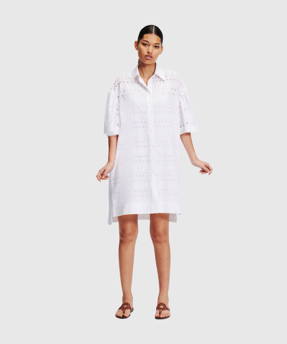 Sslv Embroidery Shirt Dress