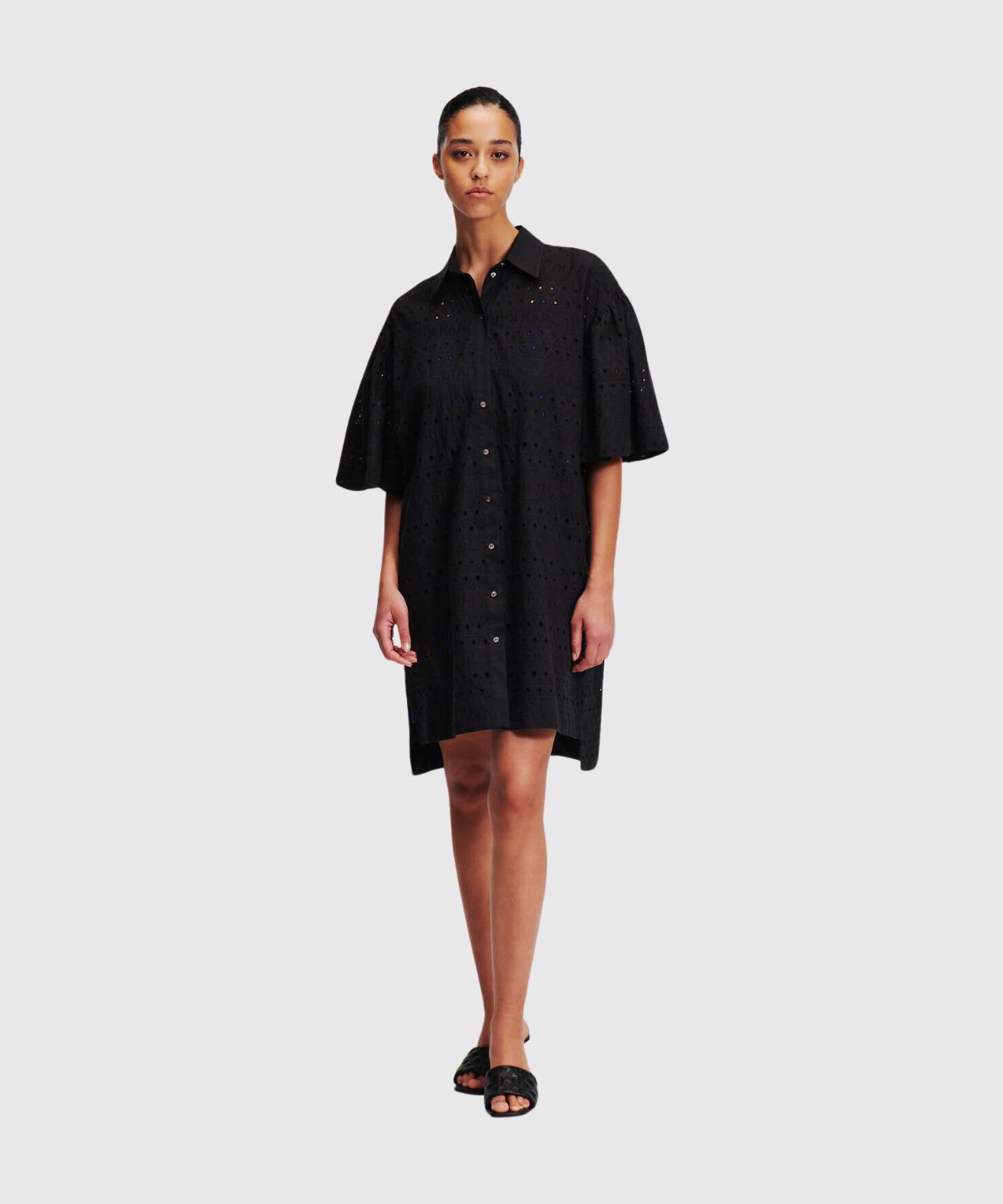 Sslv Embroidery Shirt Dress