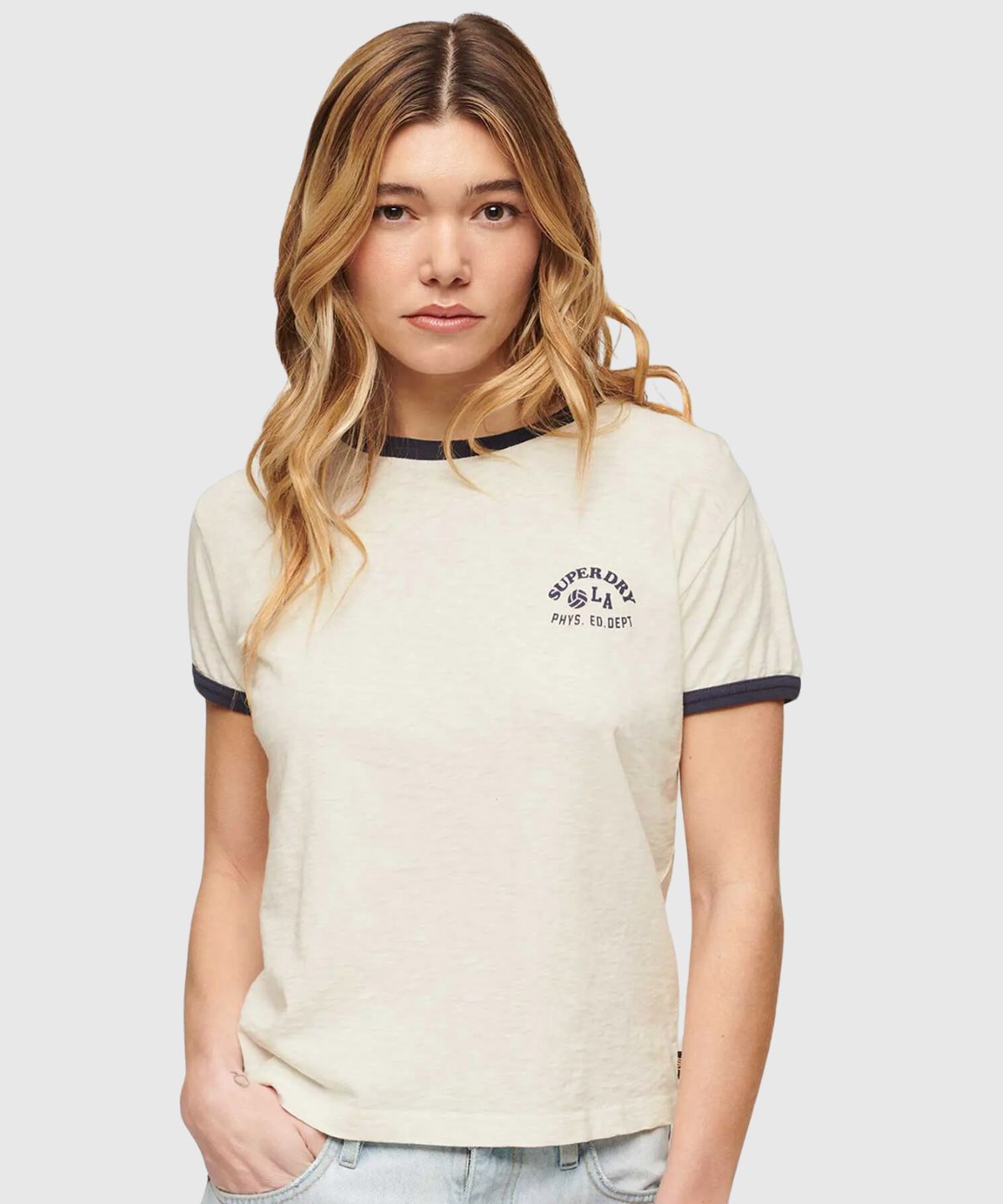 Beach Graphic Fitted Ringer T