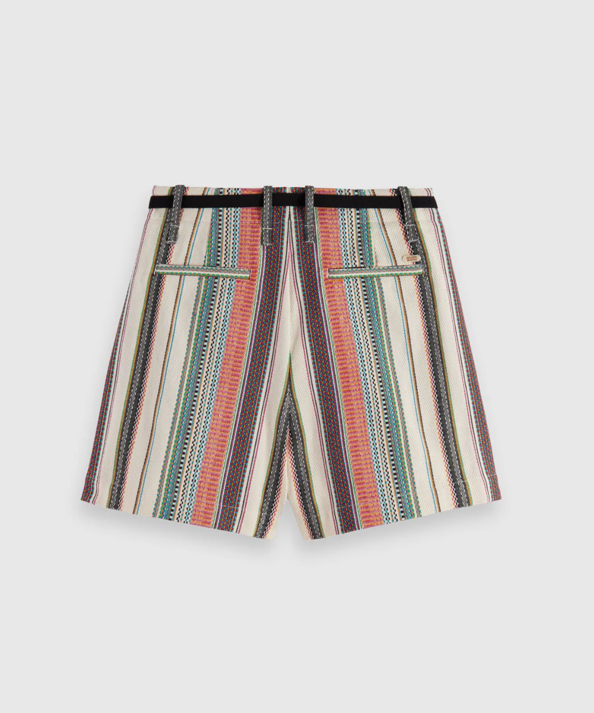High rise crafted stripe short