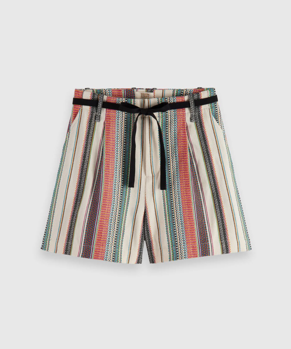 High rise crafted stripe short