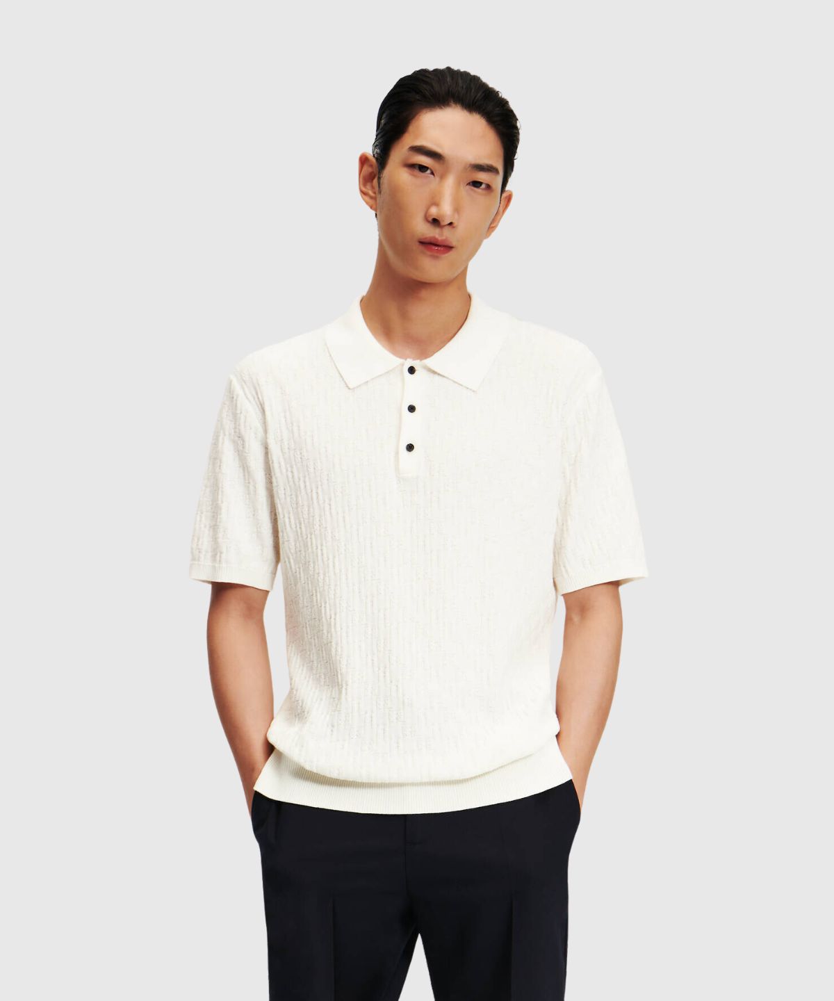 Kl Monogram Knitted Polo