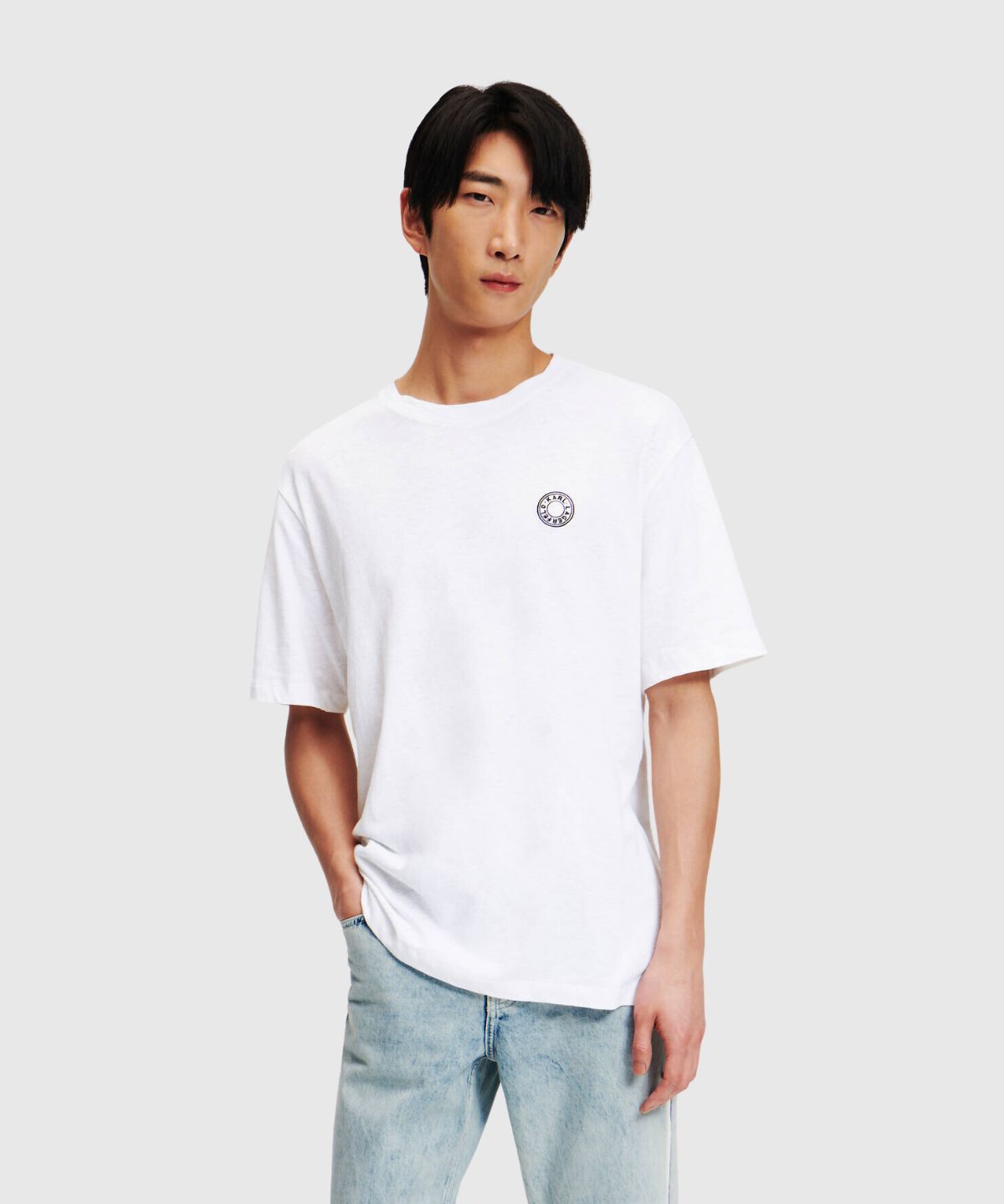 Small Circle Logo Linen Tee