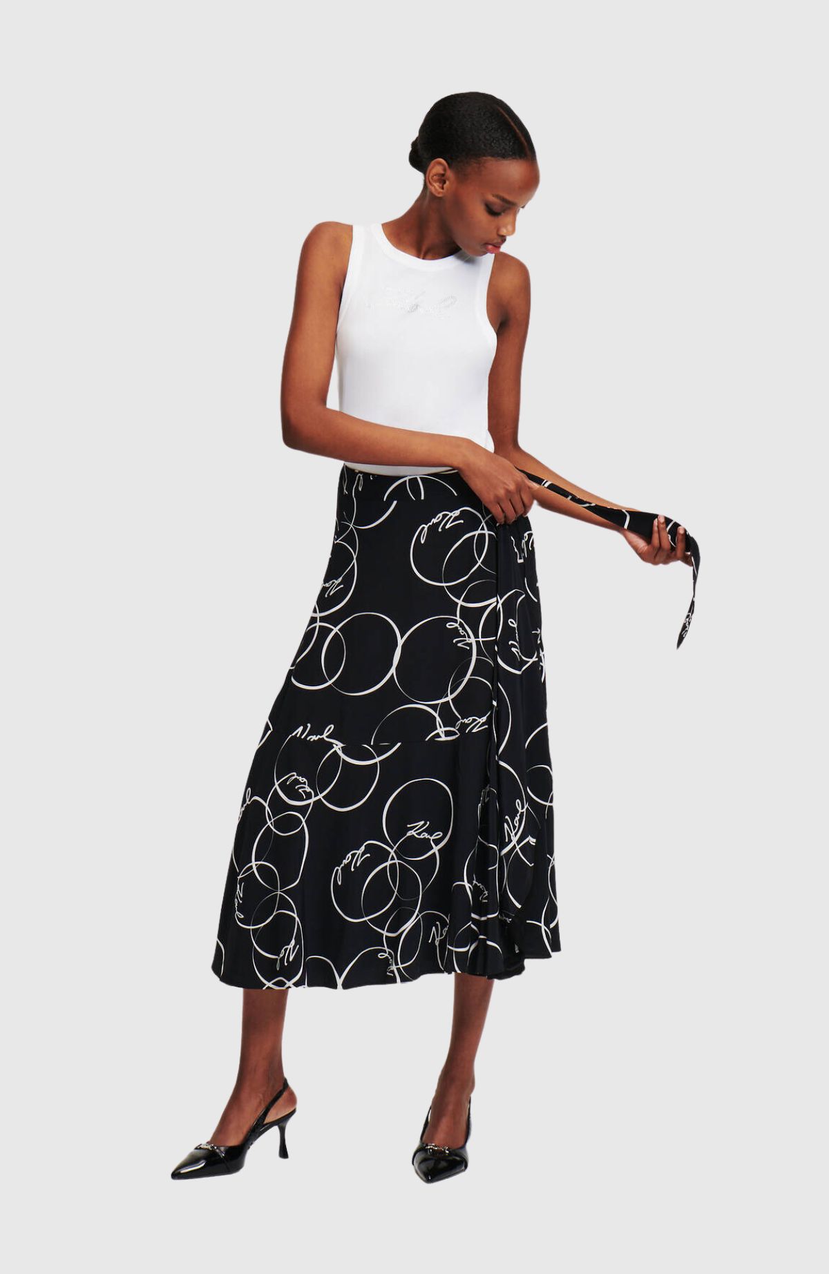 Printed Wrap Skirt