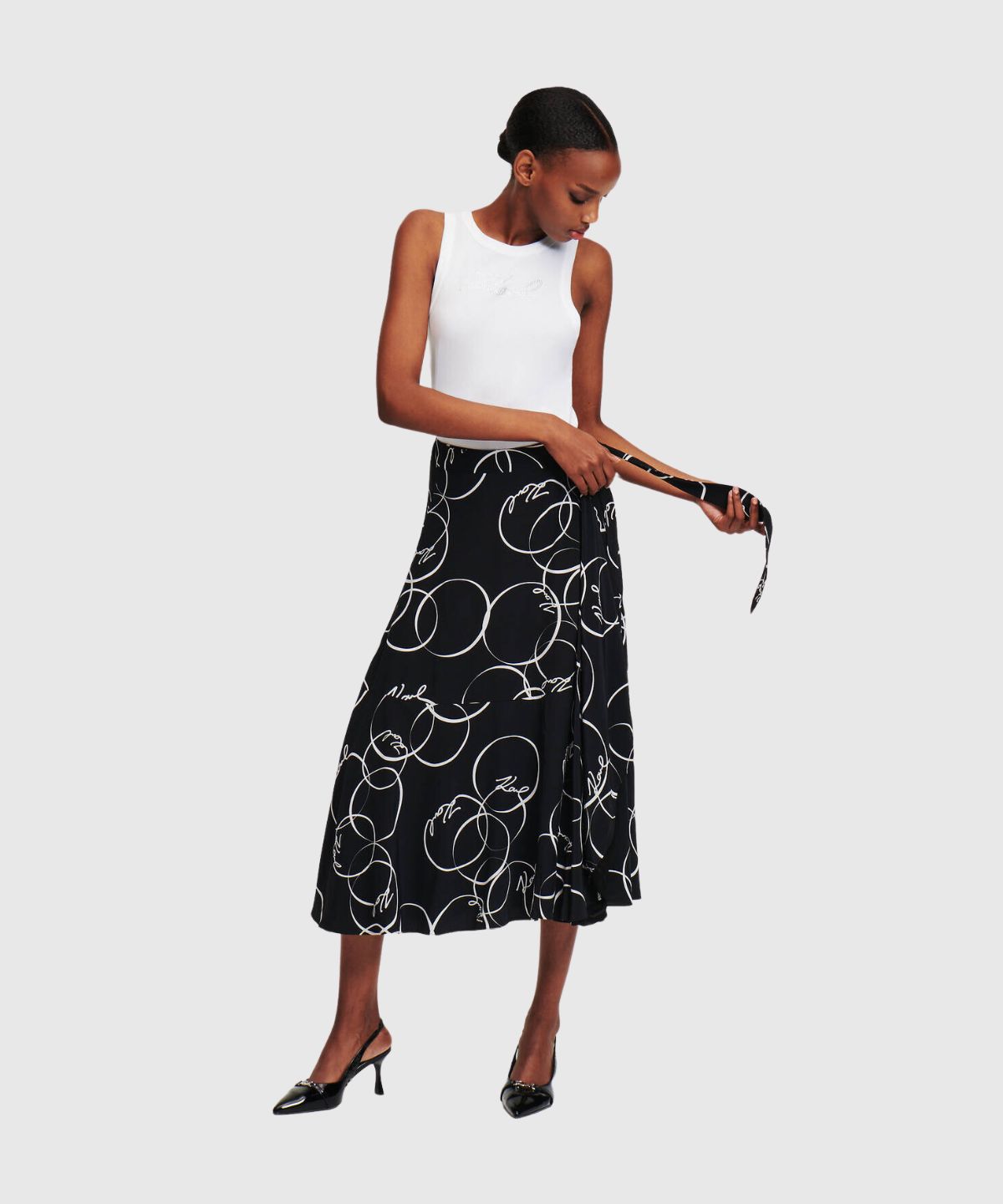 Printed Wrap Skirt