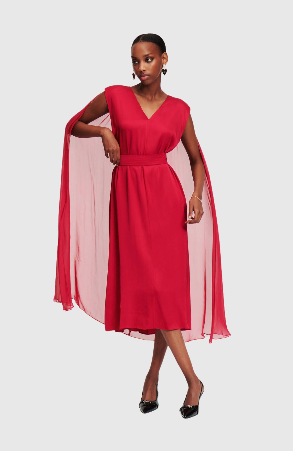 Midi Ceremony Cape Dress