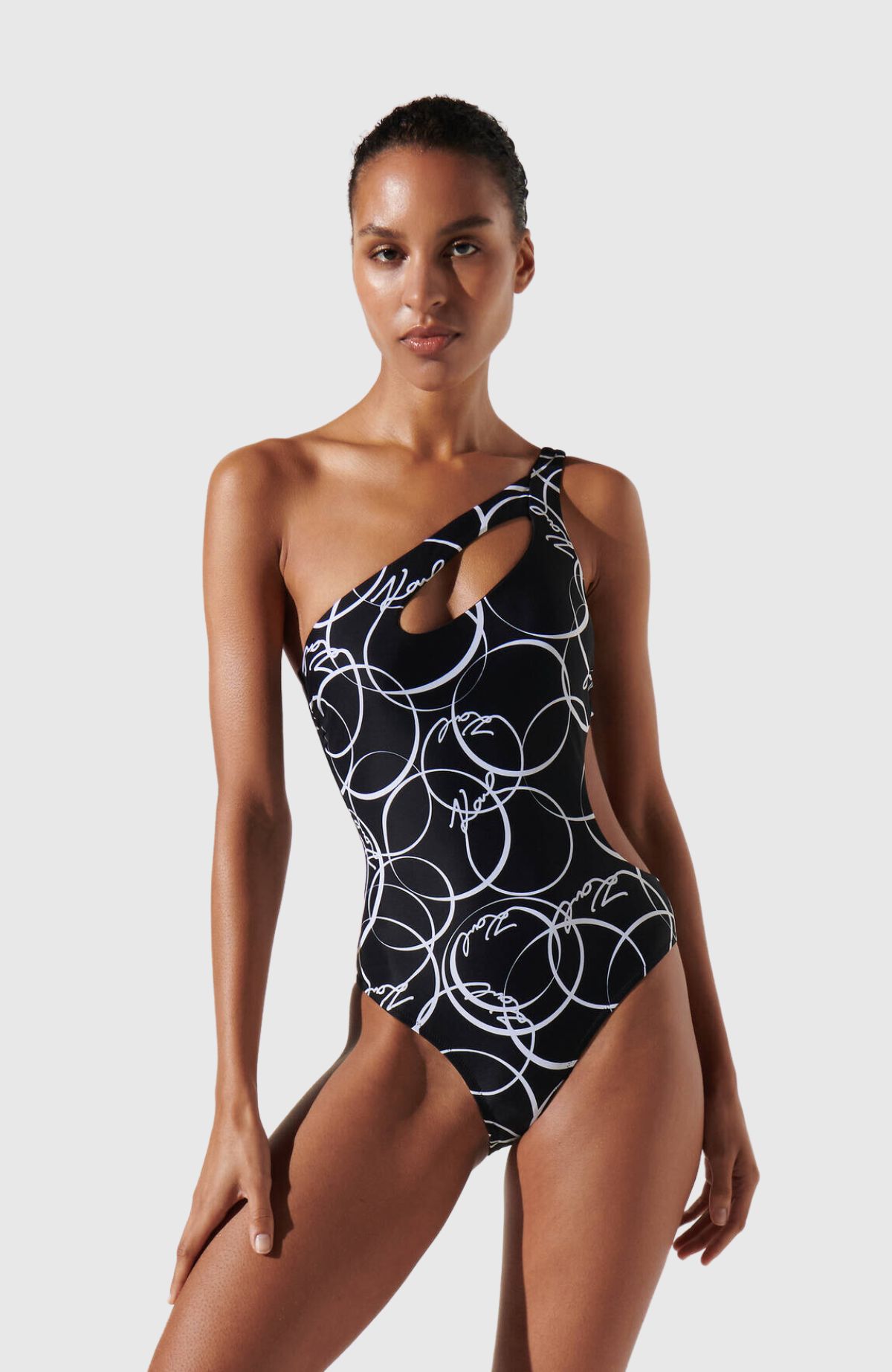 Karl Circle Cut-Out Swimsuit