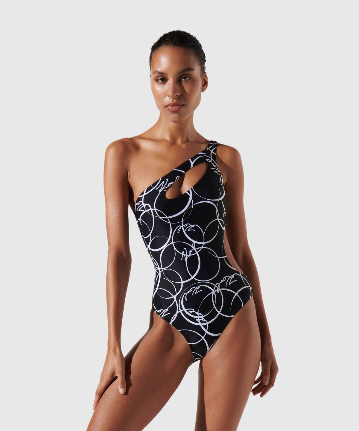 Karl Circle Cut-Out Swimsuit