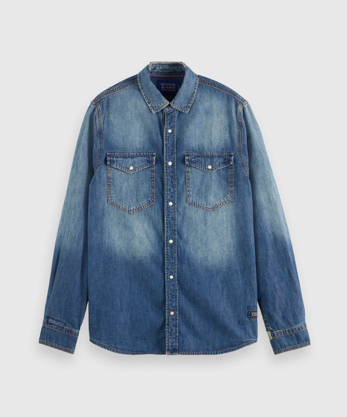 Workwear Shirt In Washed Denim