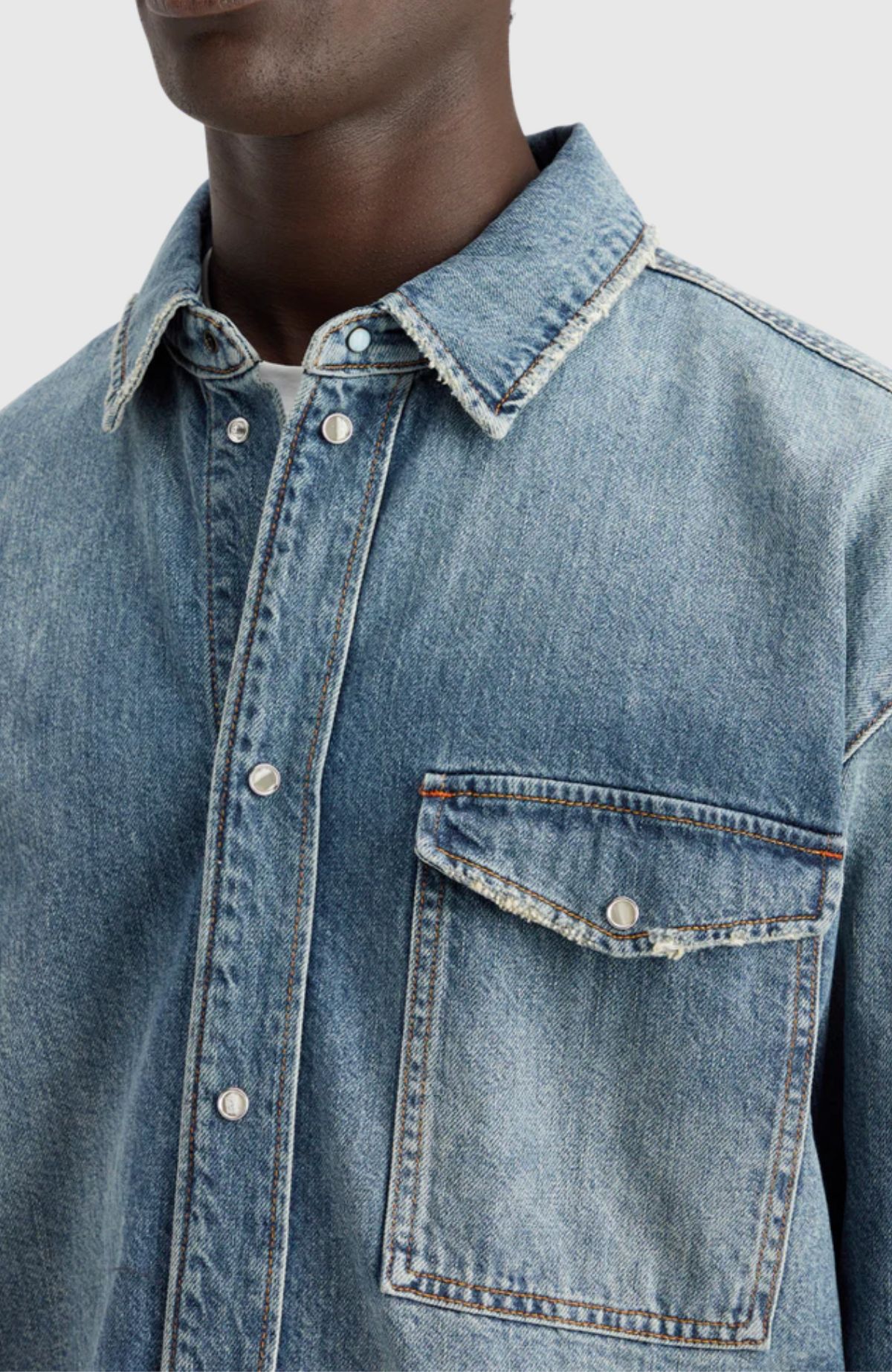 Oversized Washed Denim Shirt – Frisco Nights