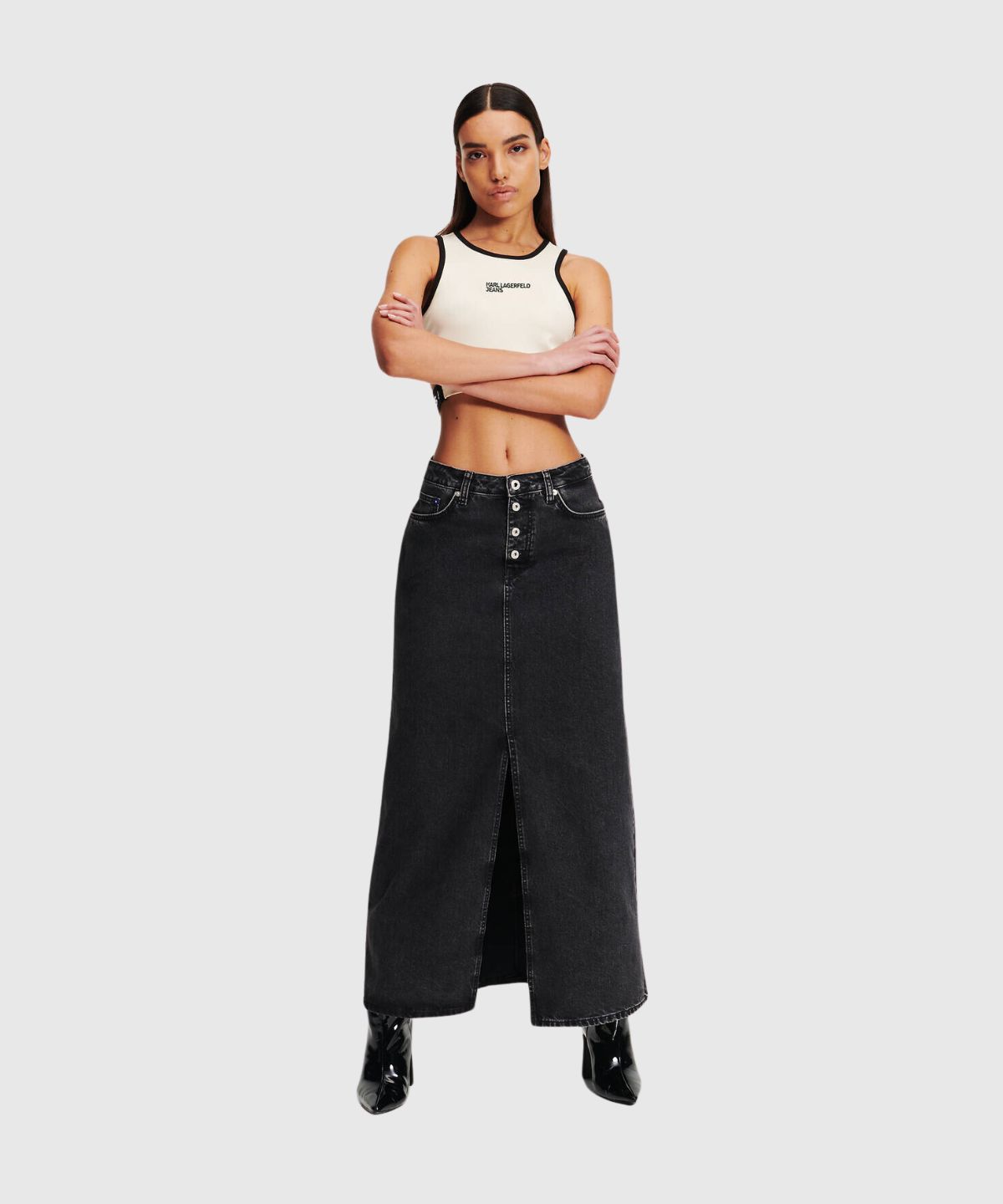 KLJ Hr Shank Denim Maxi Skirt