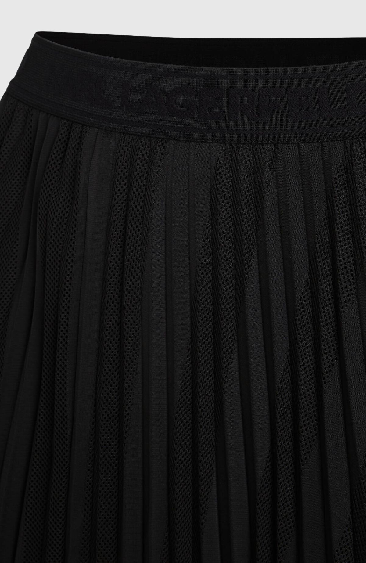 Diagonal Mesh Pleated Skirt