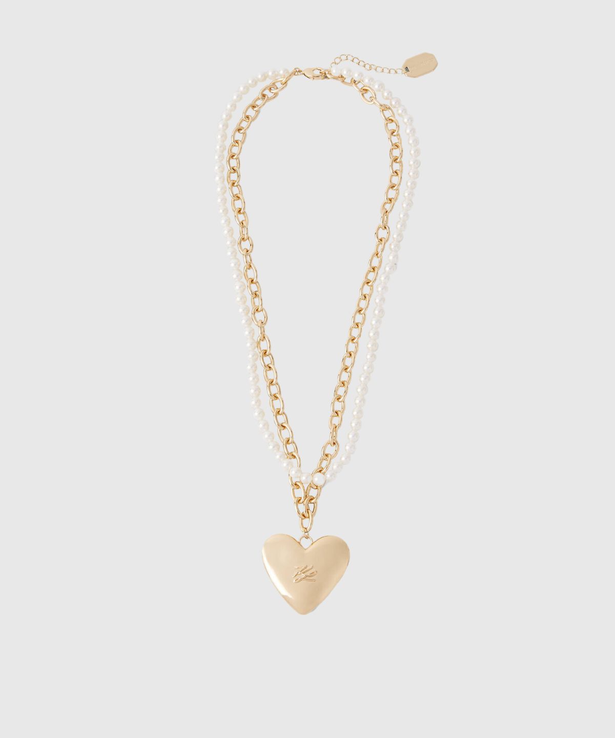 K/Heart Pearls Necklace