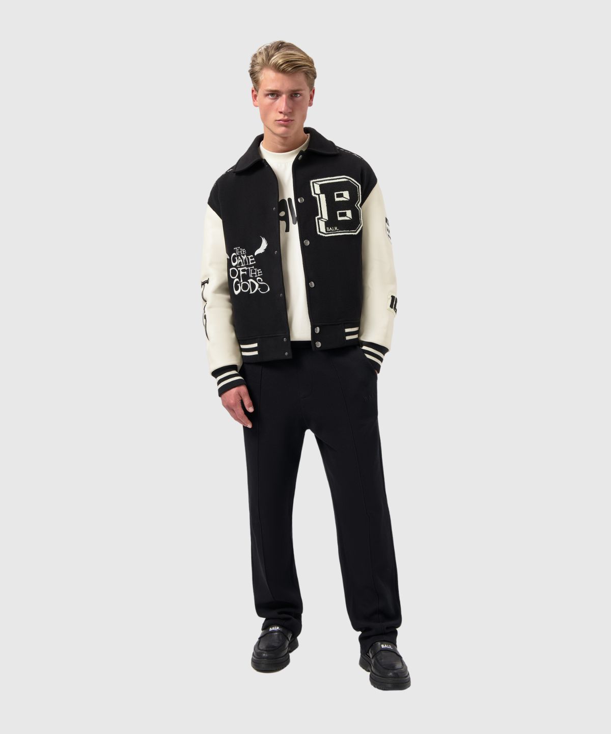 Game of the Gods Graffiti Box Fit Varsity Jacket