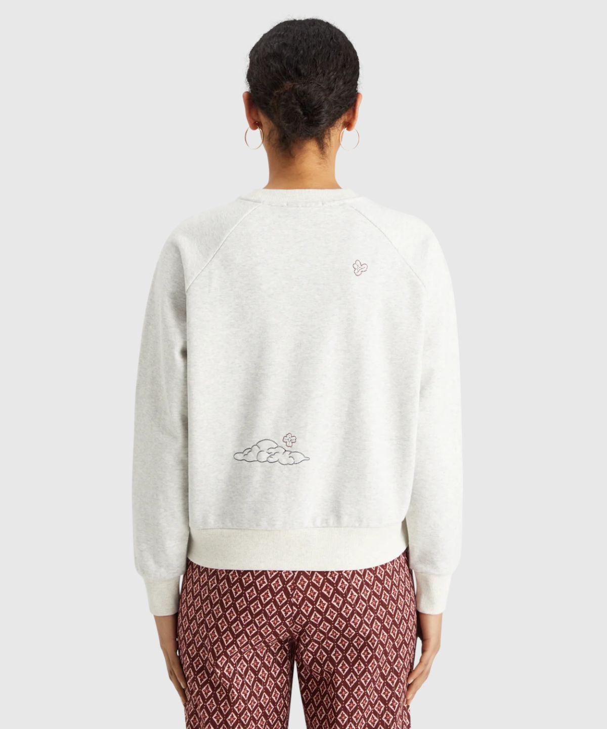 Embroidered raglan relaxed fit sweatshirt