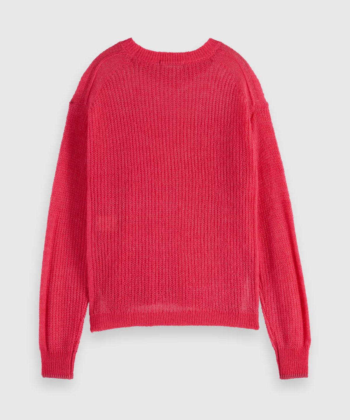 Fuzzy open knit relaxed pullover