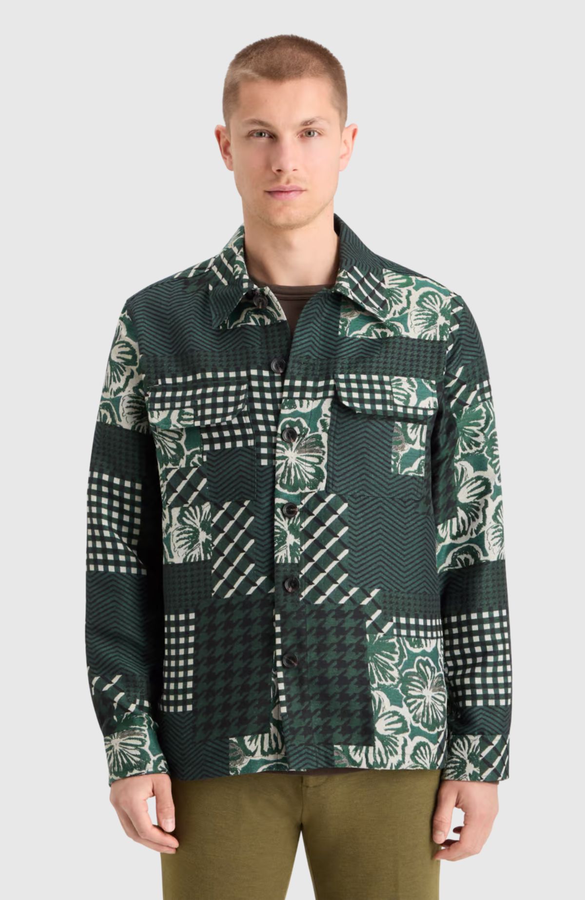 Patchwork Jacquard Overshirt