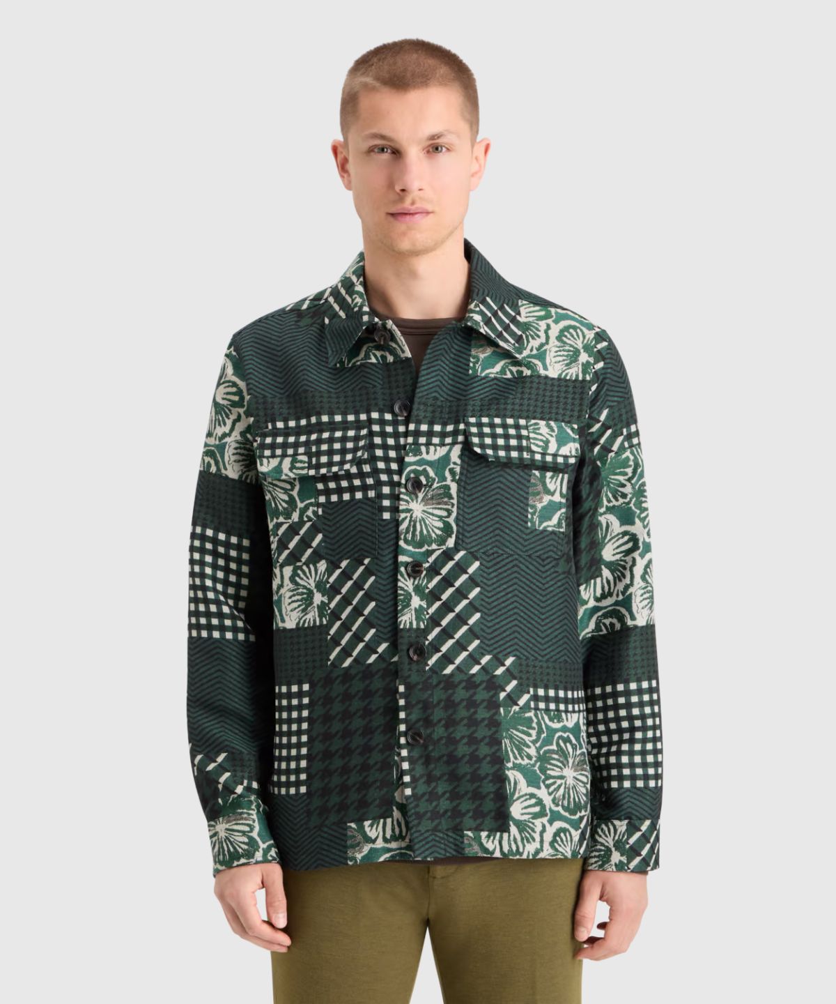 Patchwork Jacquard Overshirt