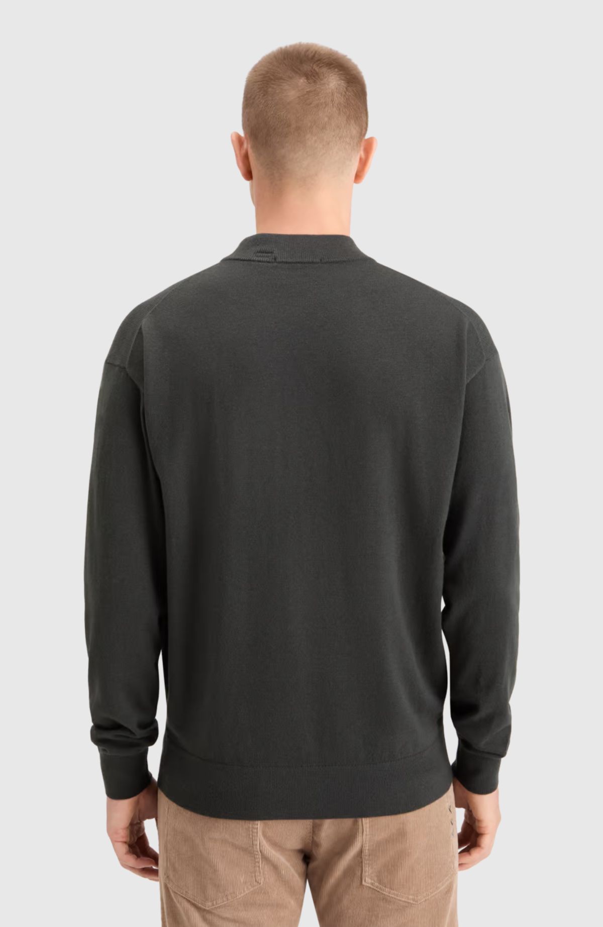 Essential Dropped Shoulder Mock Neck Sweater