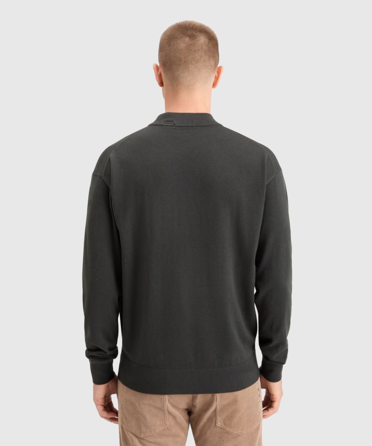 Essential Dropped Shoulder Mock Neck Sweater