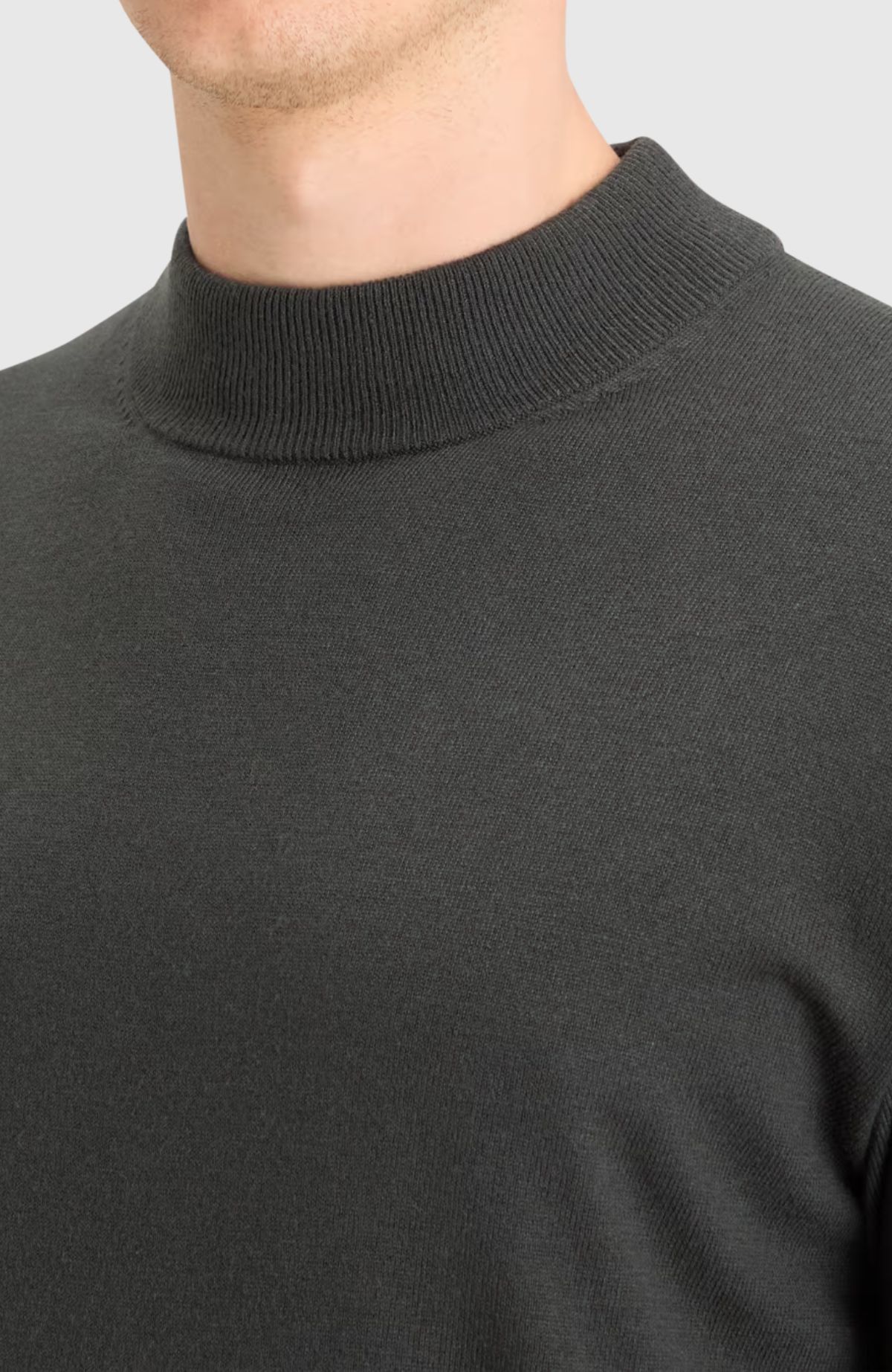 Essential Dropped Shoulder Mock Neck Sweater