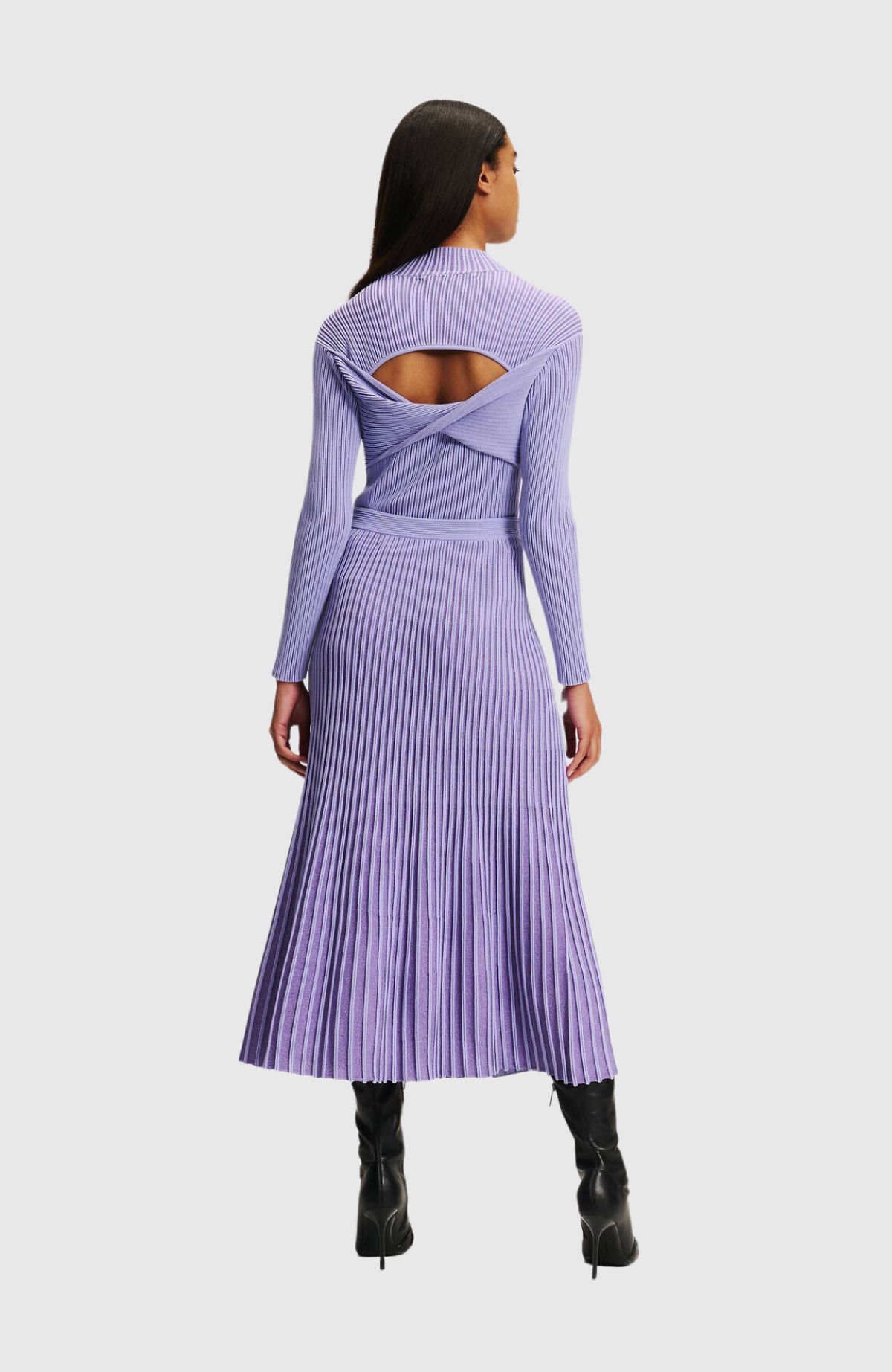 Pleated Lurex Knit Skirt