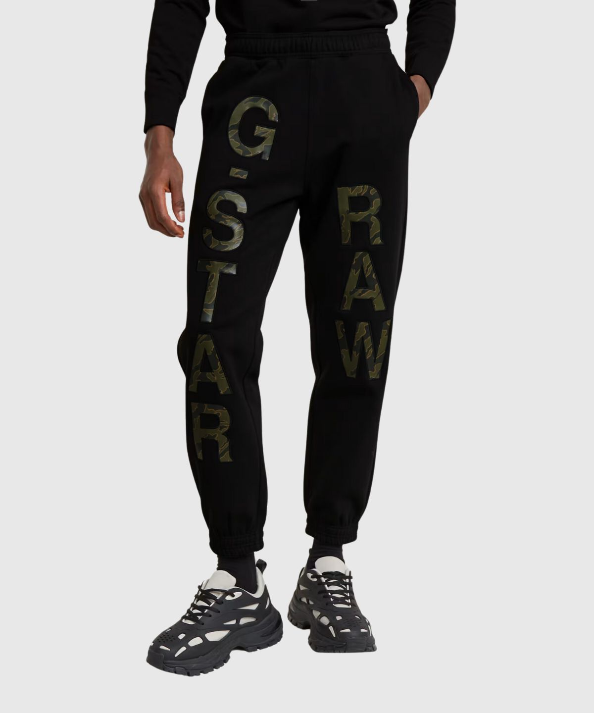 Embro print loose tapered sw pant