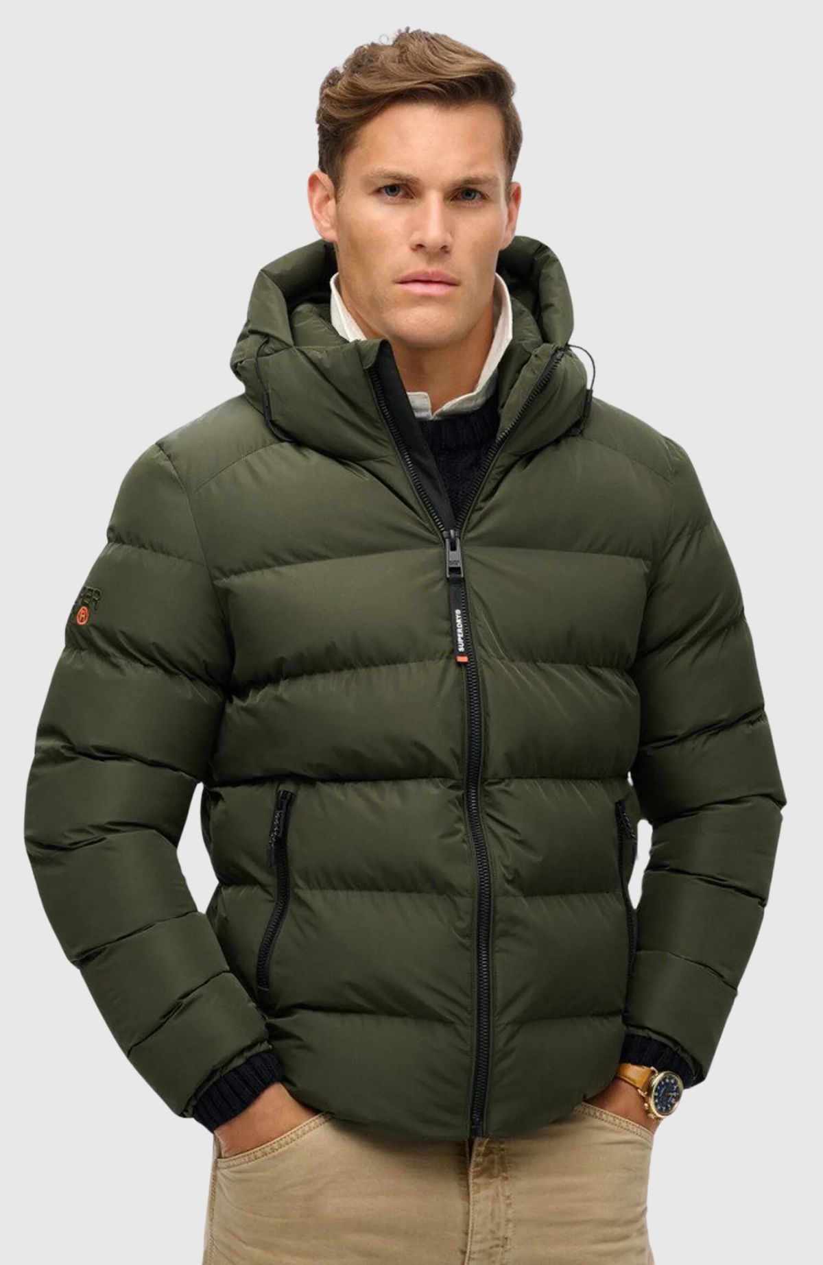 Hooded Sports Puffer Jacket