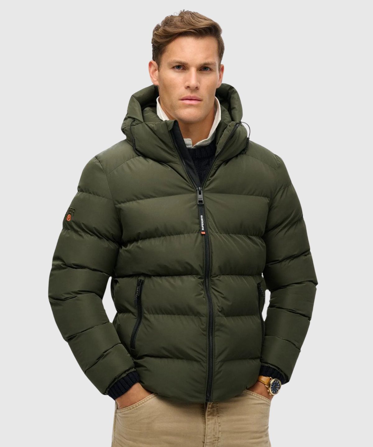 Hooded Sports Puffer Jacket