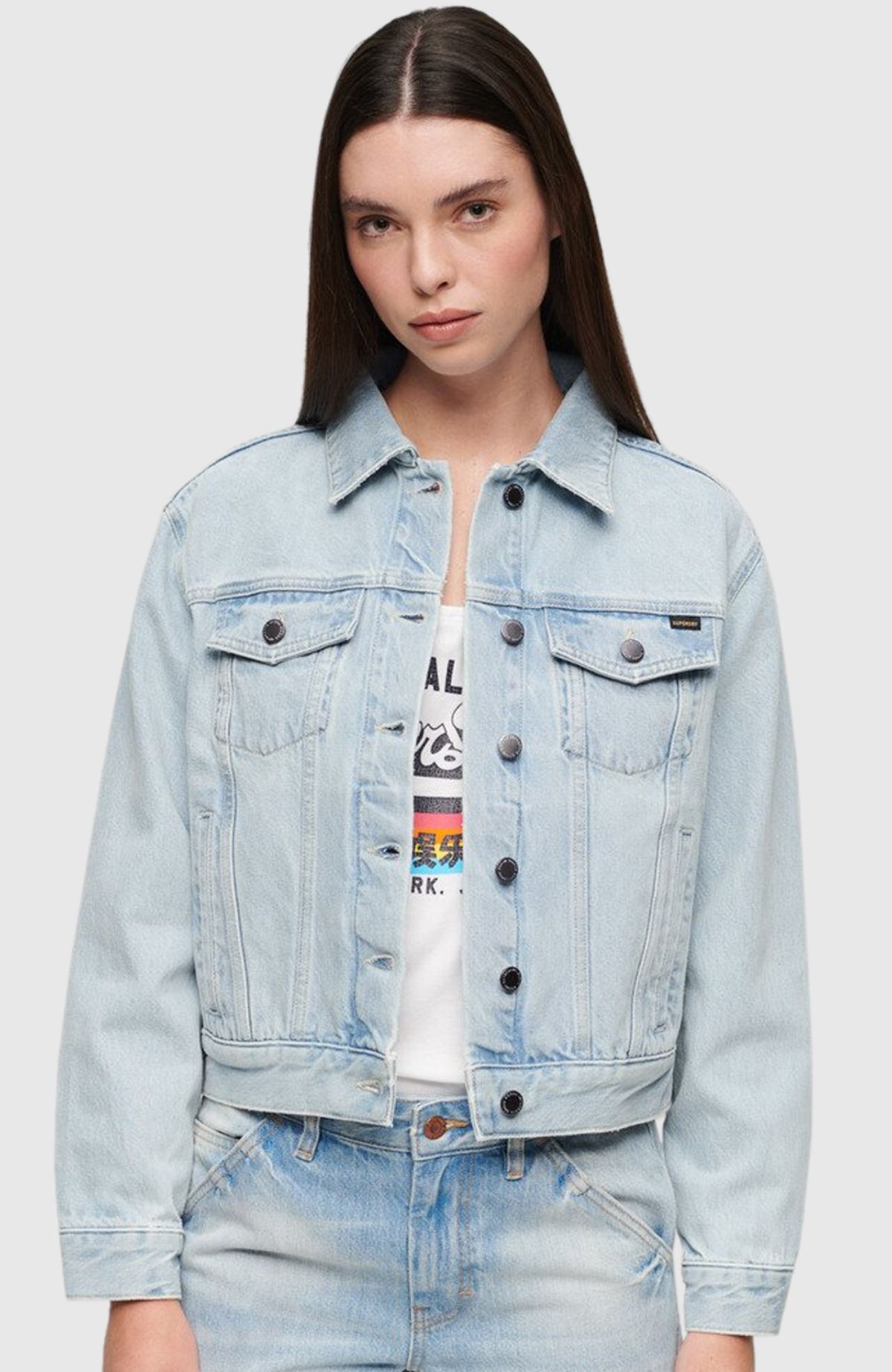 Emb Denim Trucker Jacket