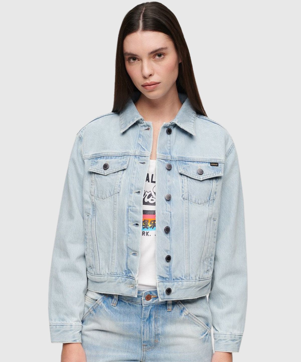 Emb Denim Trucker Jacket