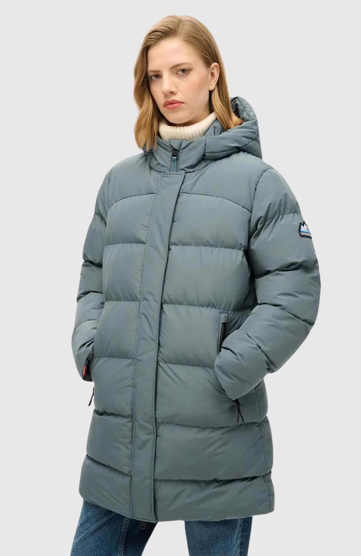 Hooded Sports Puffer Mid Jkt