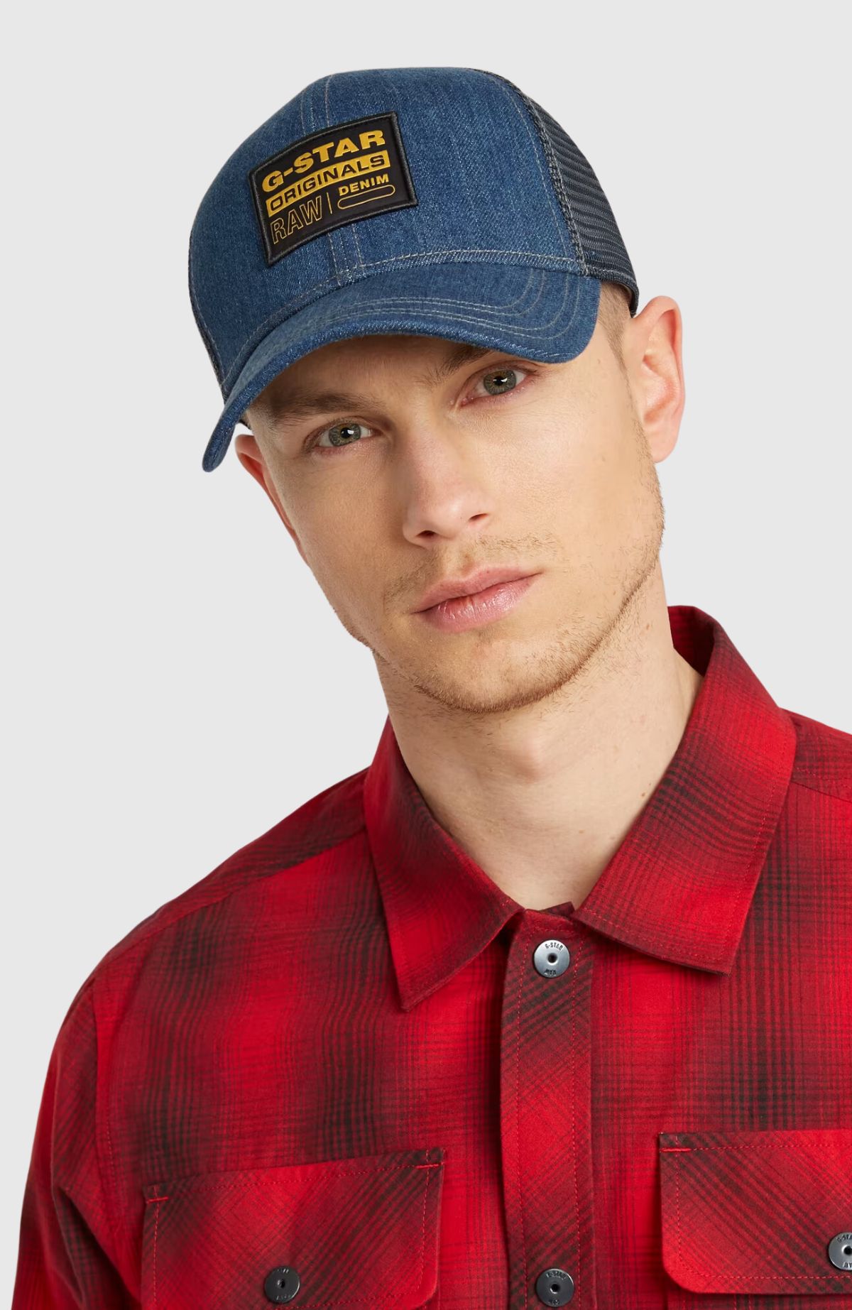 Denim Embro Baseball Trucker Cap