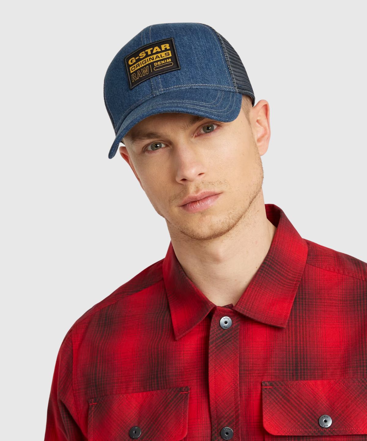 Denim Embro Baseball Trucker Cap