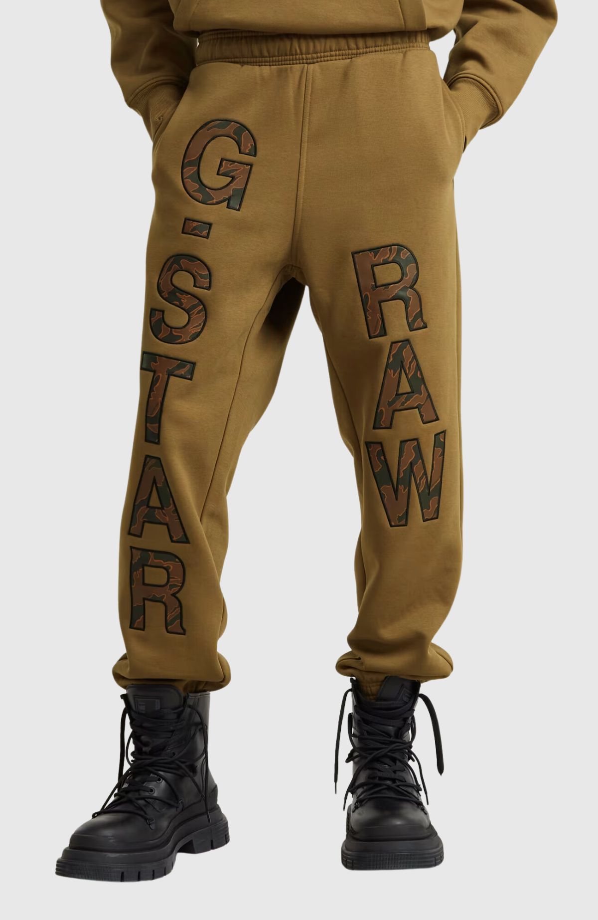 Embro print loose tapered sw pant